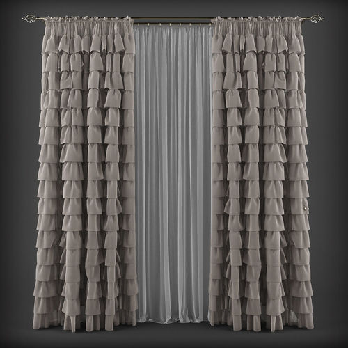 Curtain 3D model 190 Low-poly 3D model