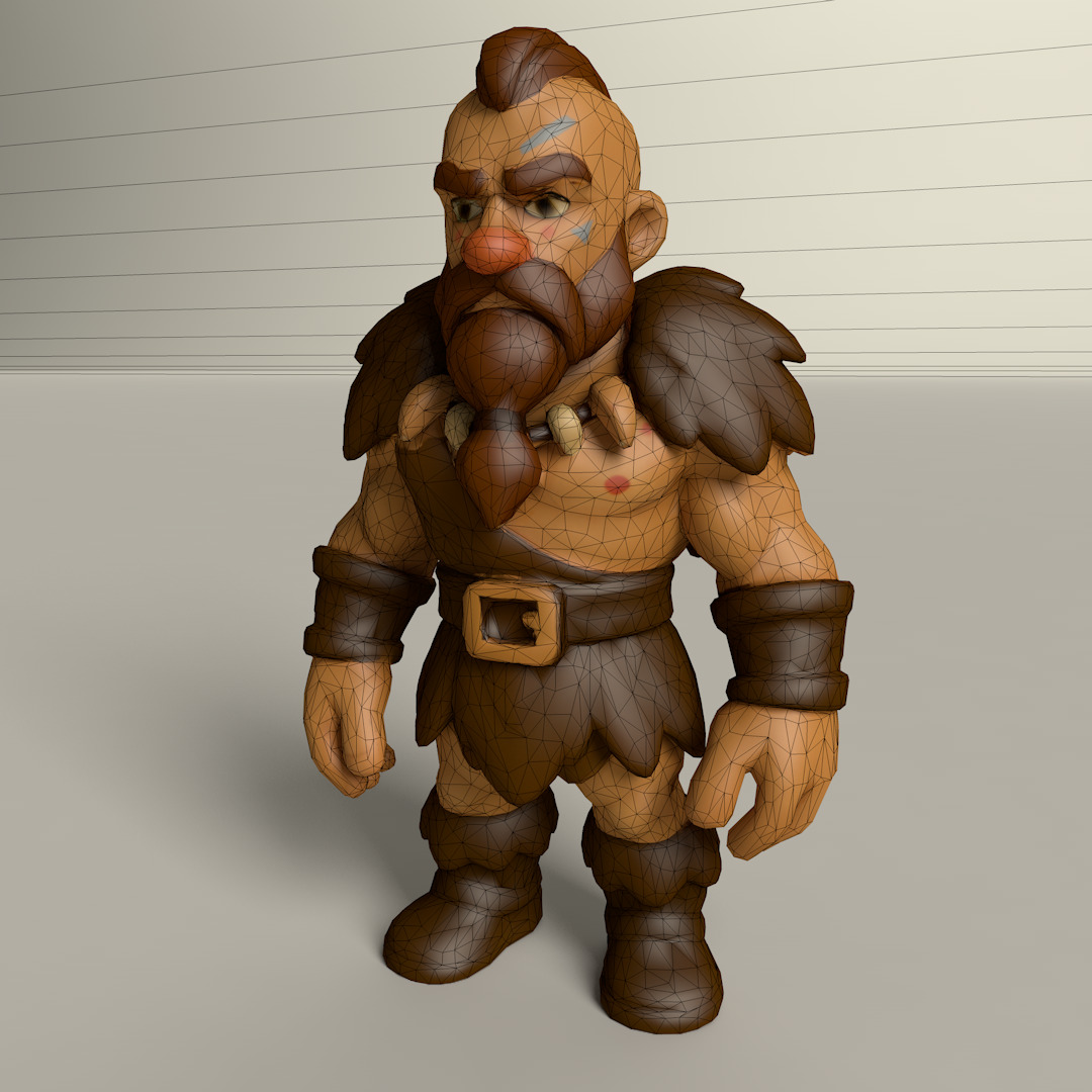 Stylized Game Ready Human Character Rigged named John Low-poly 3D model_4
