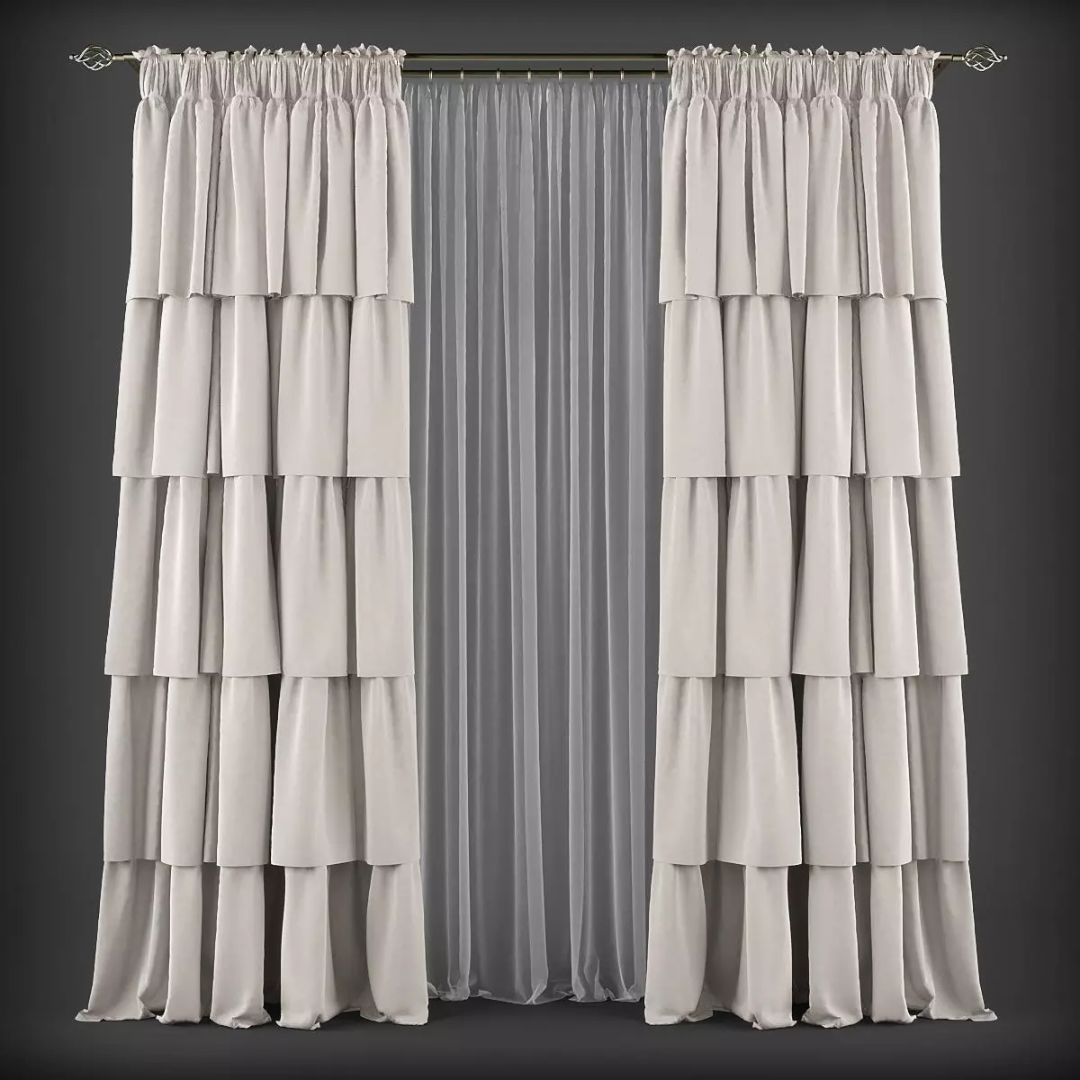 Curtain 3D model 191 Low-poly 3D model_0