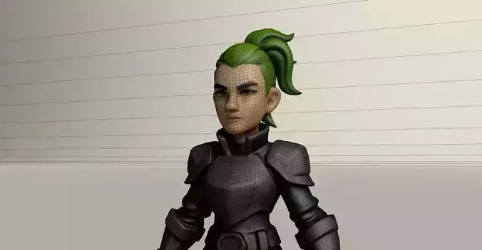 Stylized Game Ready Human Character Rigged named Kidor Low-poly 3D model