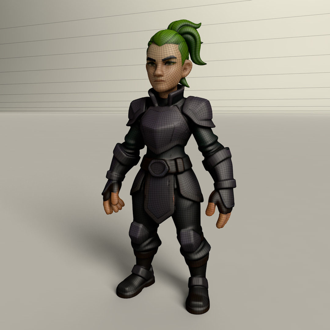 Stylized Game Ready Human Character Rigged named Kidor Low-poly 3D model_2