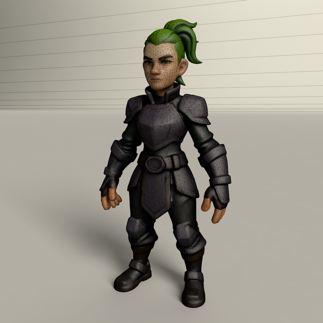 Stylized Game Ready Human Character Rigged named Kidor Low-poly 3D model_3