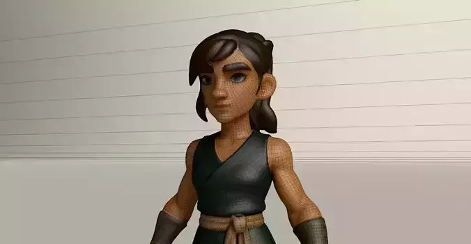 Stylized Game Ready Human Character Rigged named Kolama Low-poly 3D model
