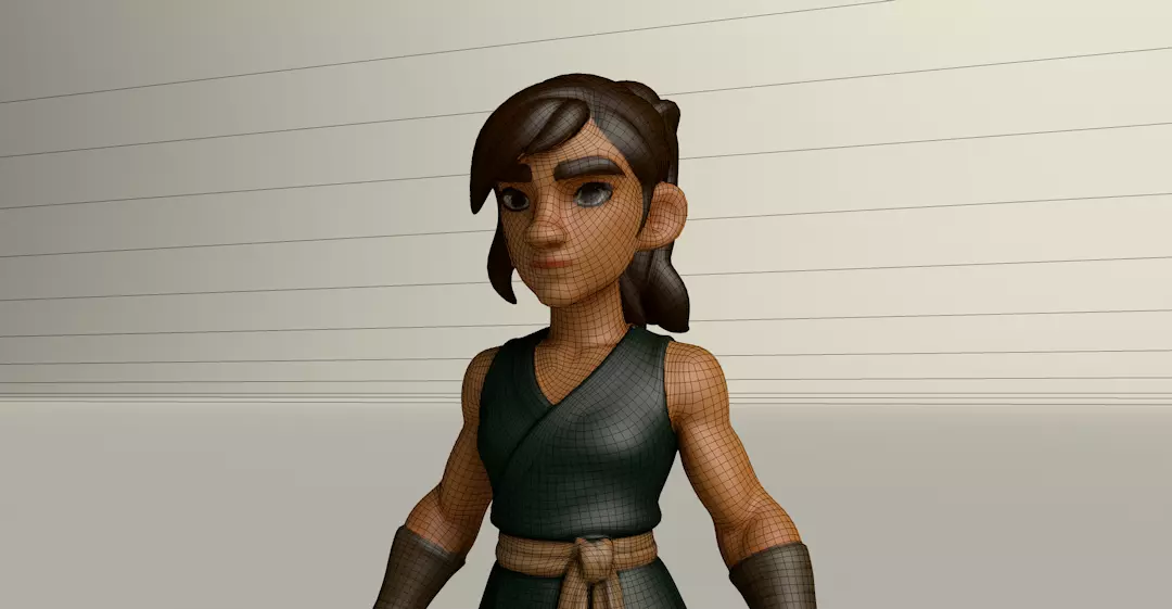 Stylized Game Ready Human Character Rigged named Kolama Low-poly 3D model_0