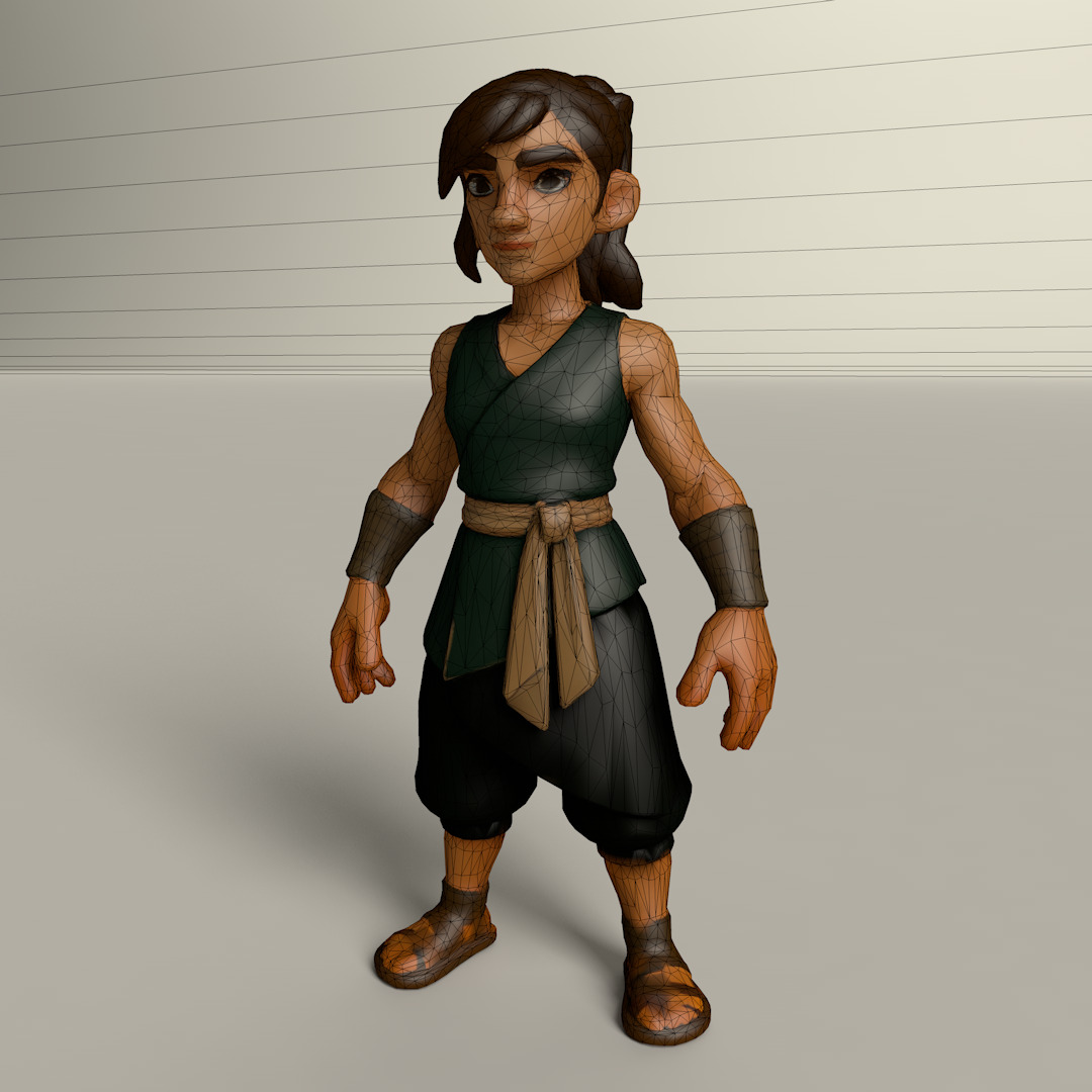 Stylized Game Ready Human Character Rigged named Kolama Low-poly 3D model_4