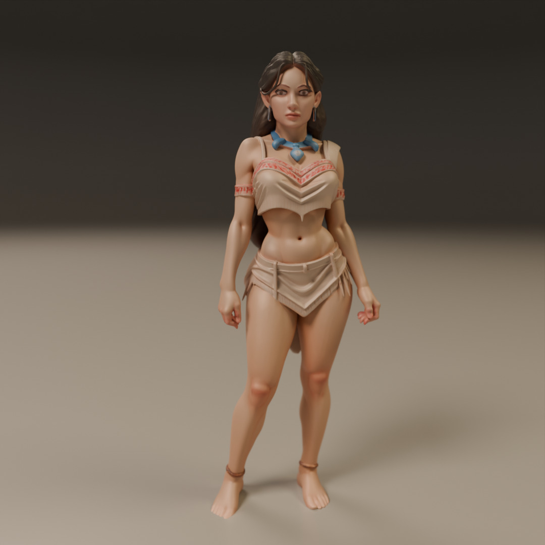 pocahontas  pin-up 3D print model_16