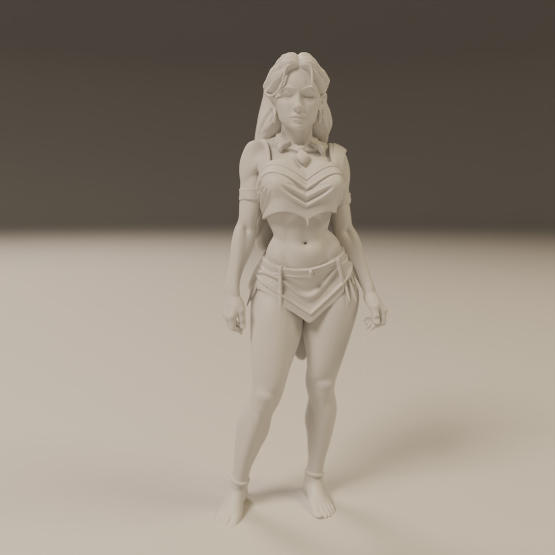 pocahontas  pin-up 3D print model_15