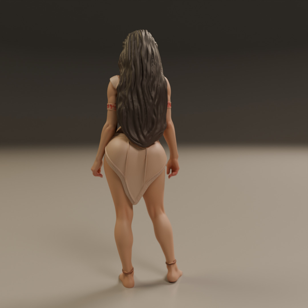 pocahontas  pin-up 3D print model_6