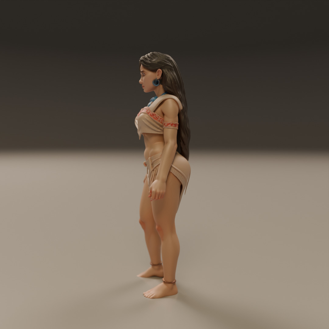 pocahontas  pin-up 3D print model_4