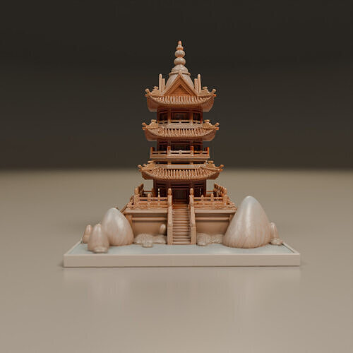chinese temple 3D print model