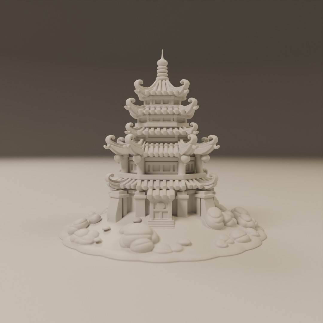 chinese temple 3D print model_16