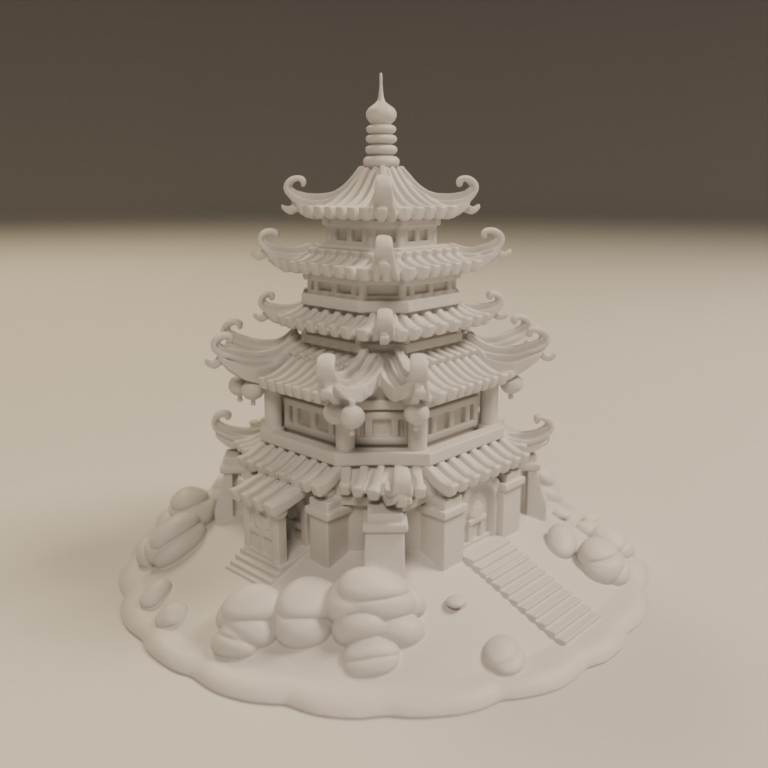 chinese temple 3D print model_15