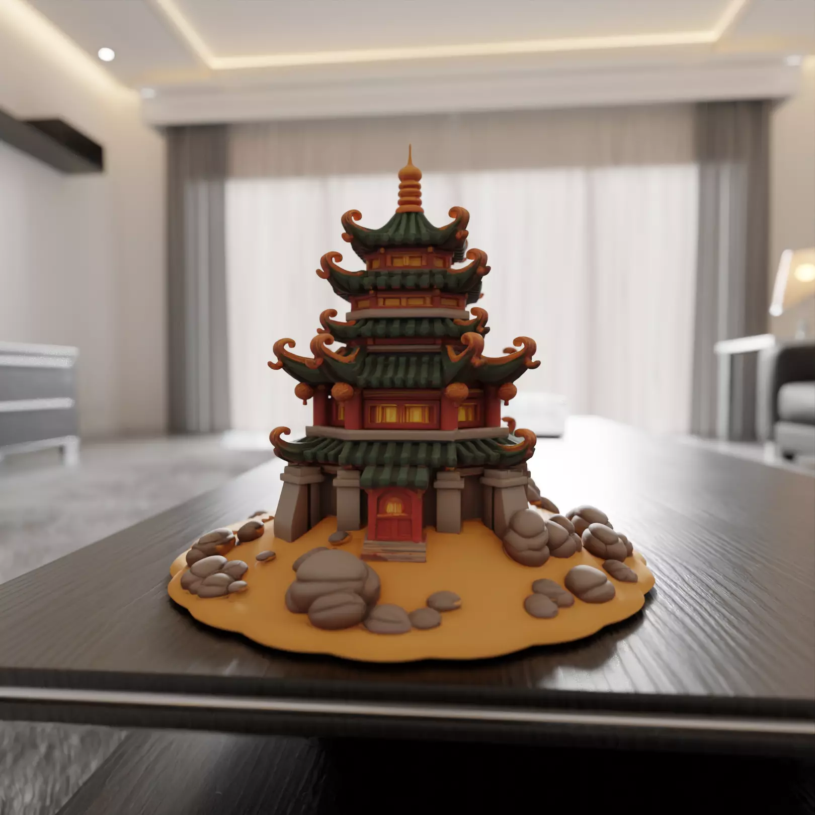 chinese temple 3D print model_0