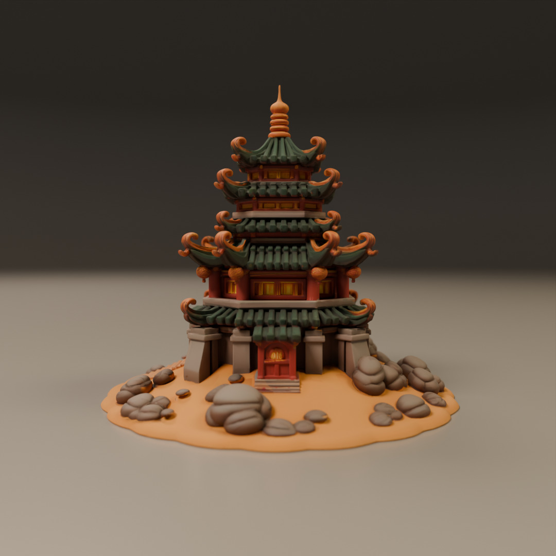 chinese temple 3D print model_8