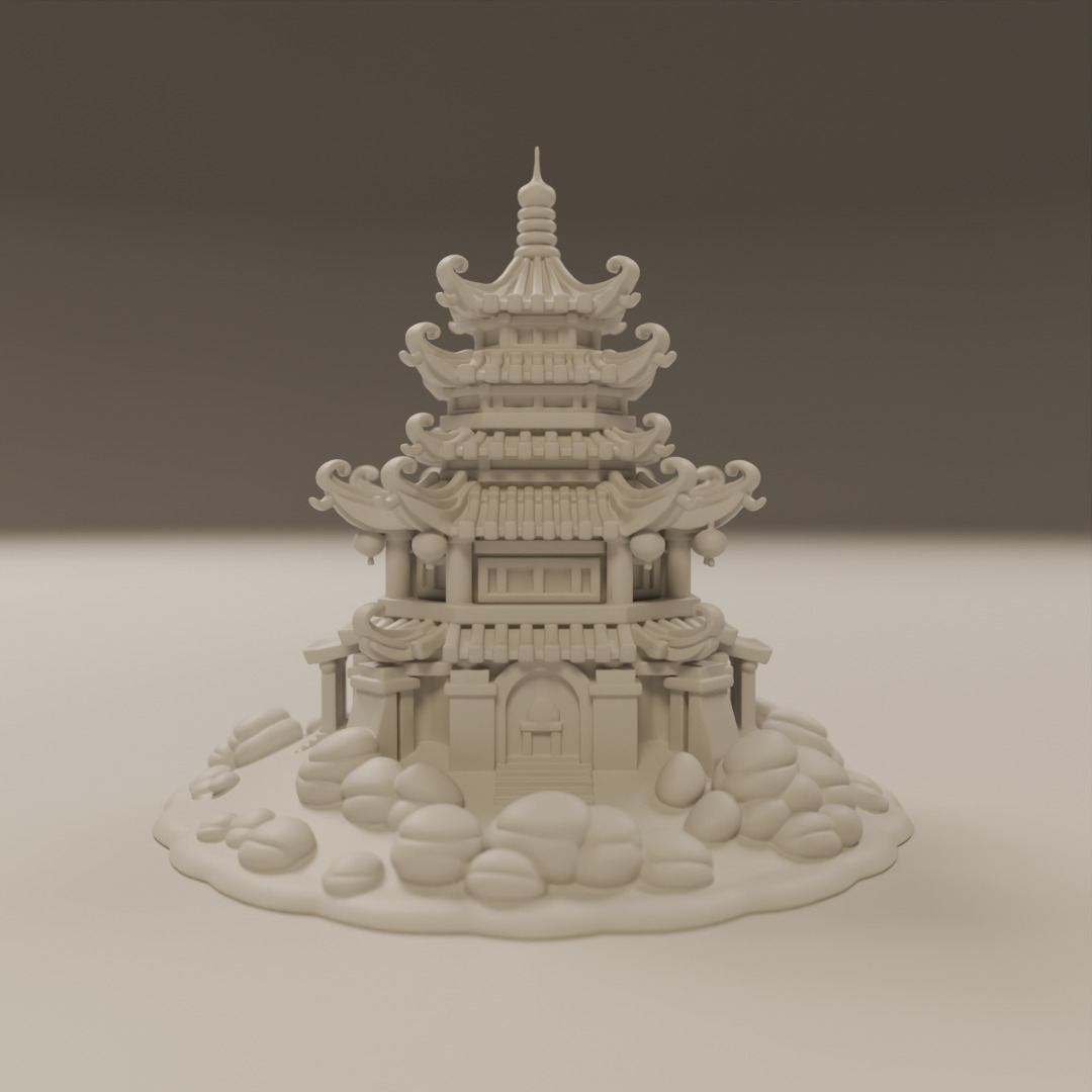 chinese temple 3D print model_10