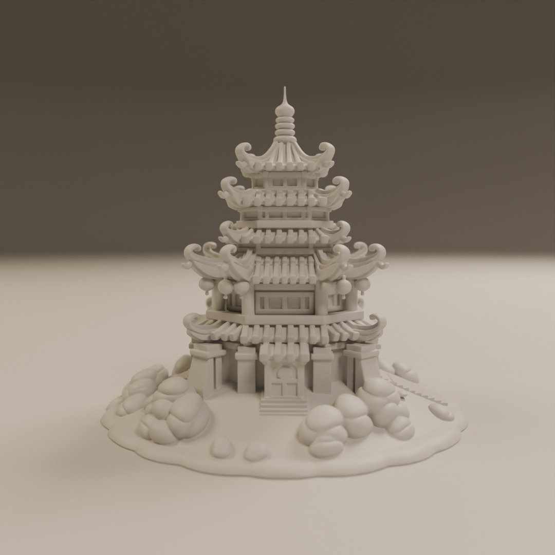 chinese temple 3D print model_11