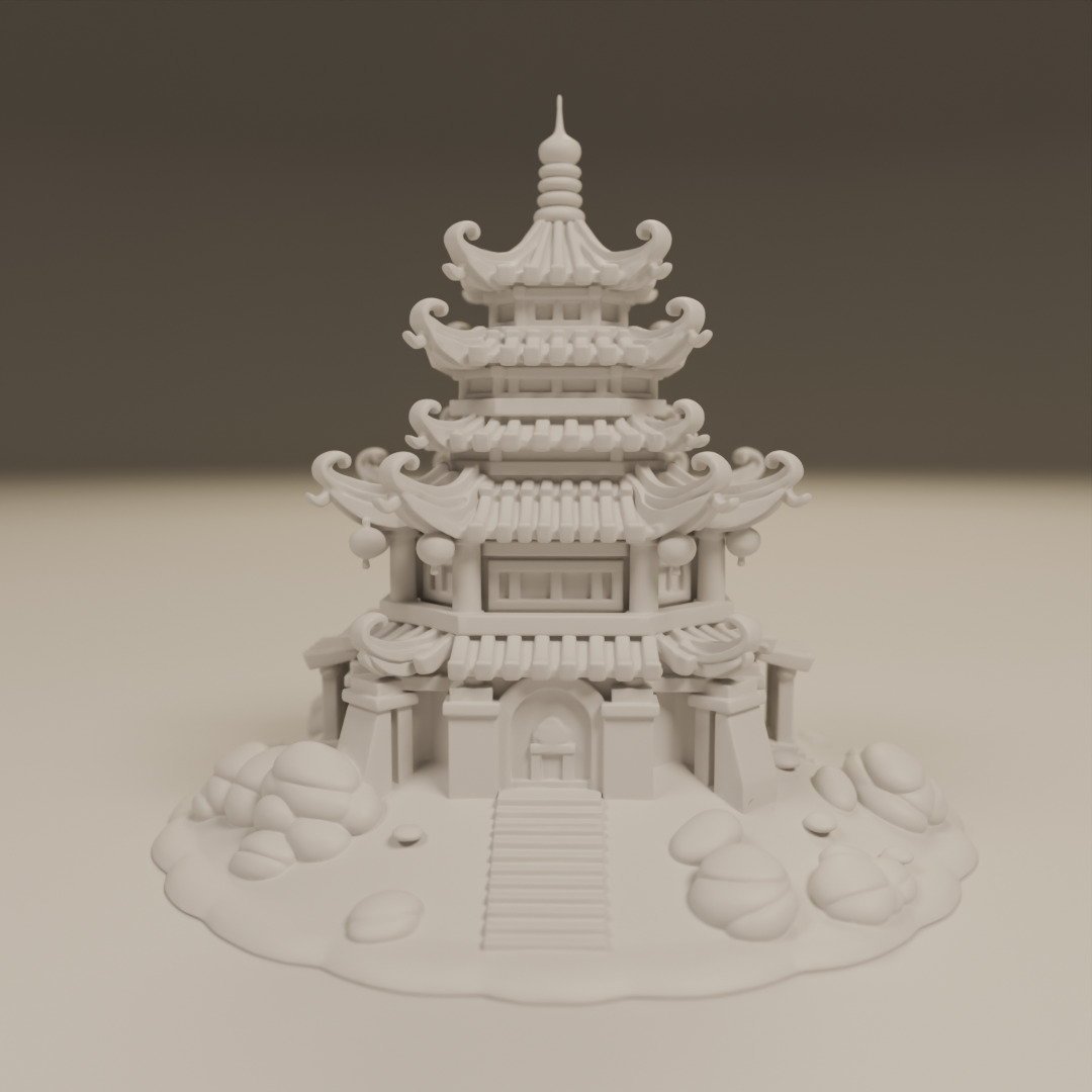 chinese temple 3D print model_9