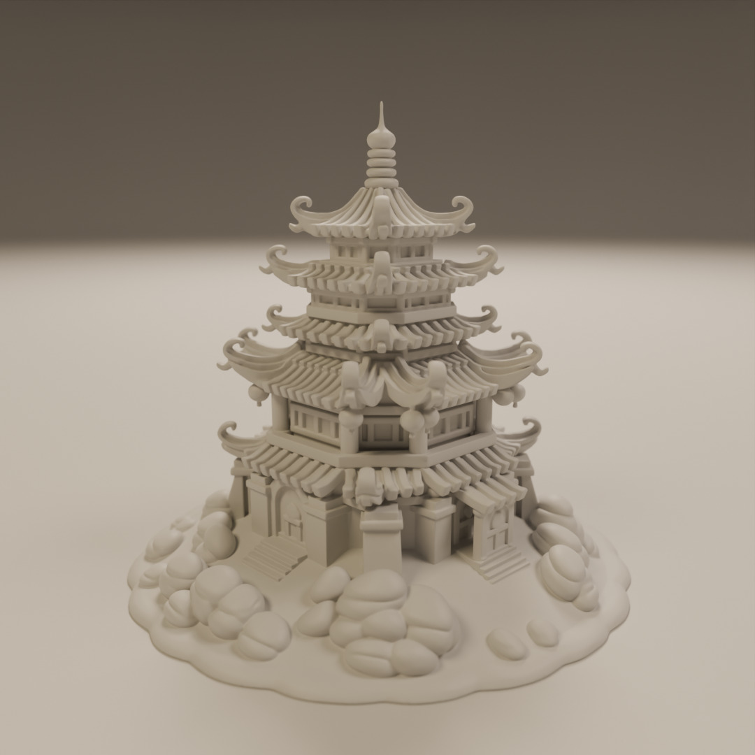 chinese temple 3D print model_14