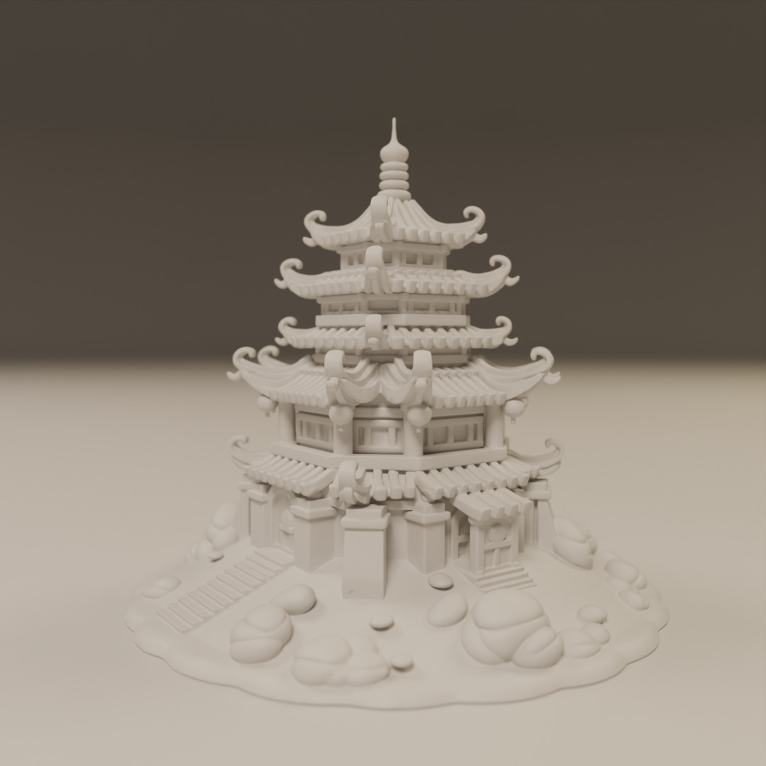 chinese temple 3D print model_12