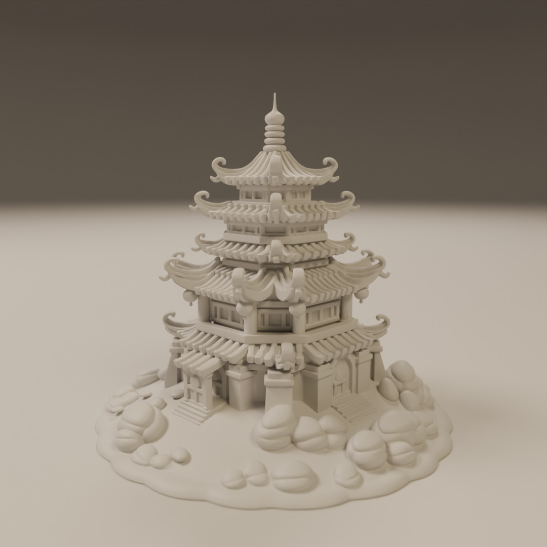chinese temple 3D print model_13