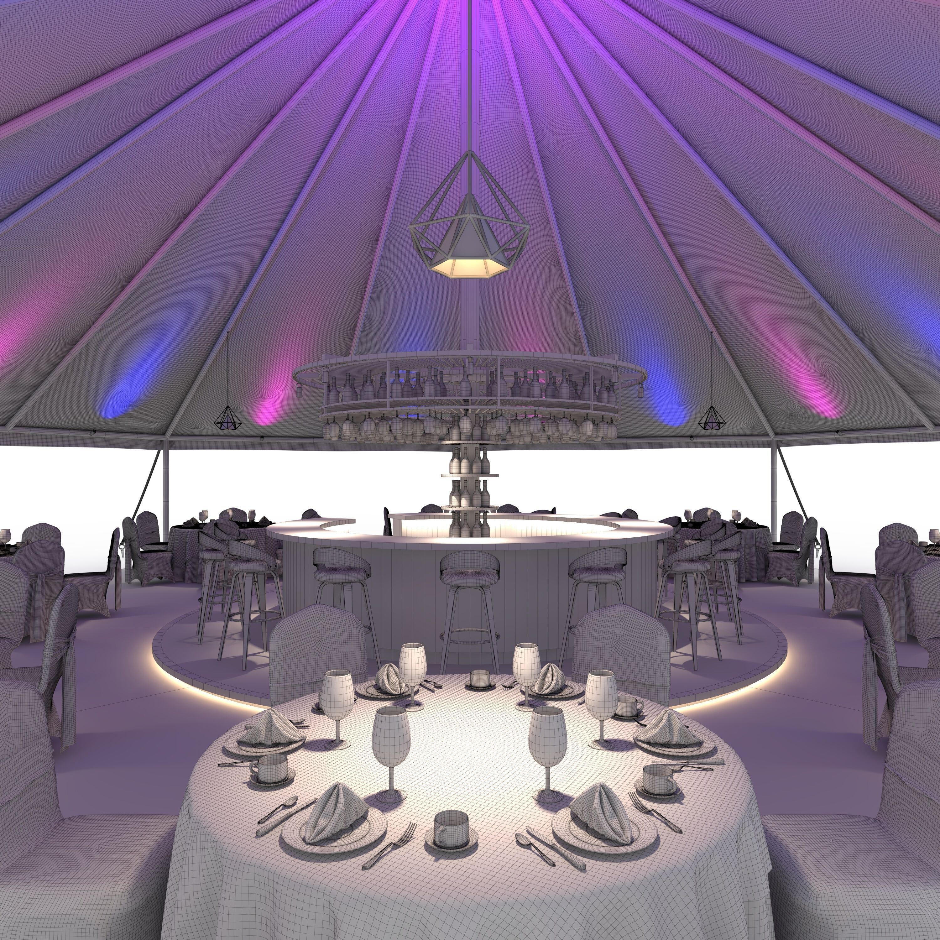 Party Tent 02 3D model_6