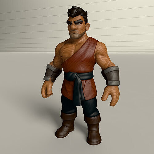 Stylized Game Ready Human Character Rigged named Kurasu Low-poly 3D model