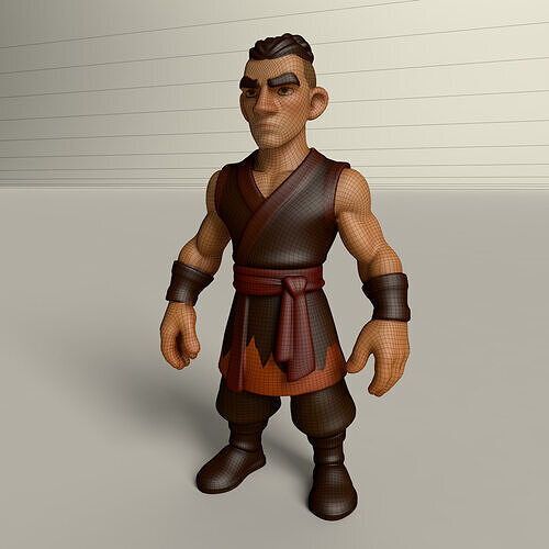 Stylized Game Ready Human Character Rigged named Lakama Low-poly 3D model