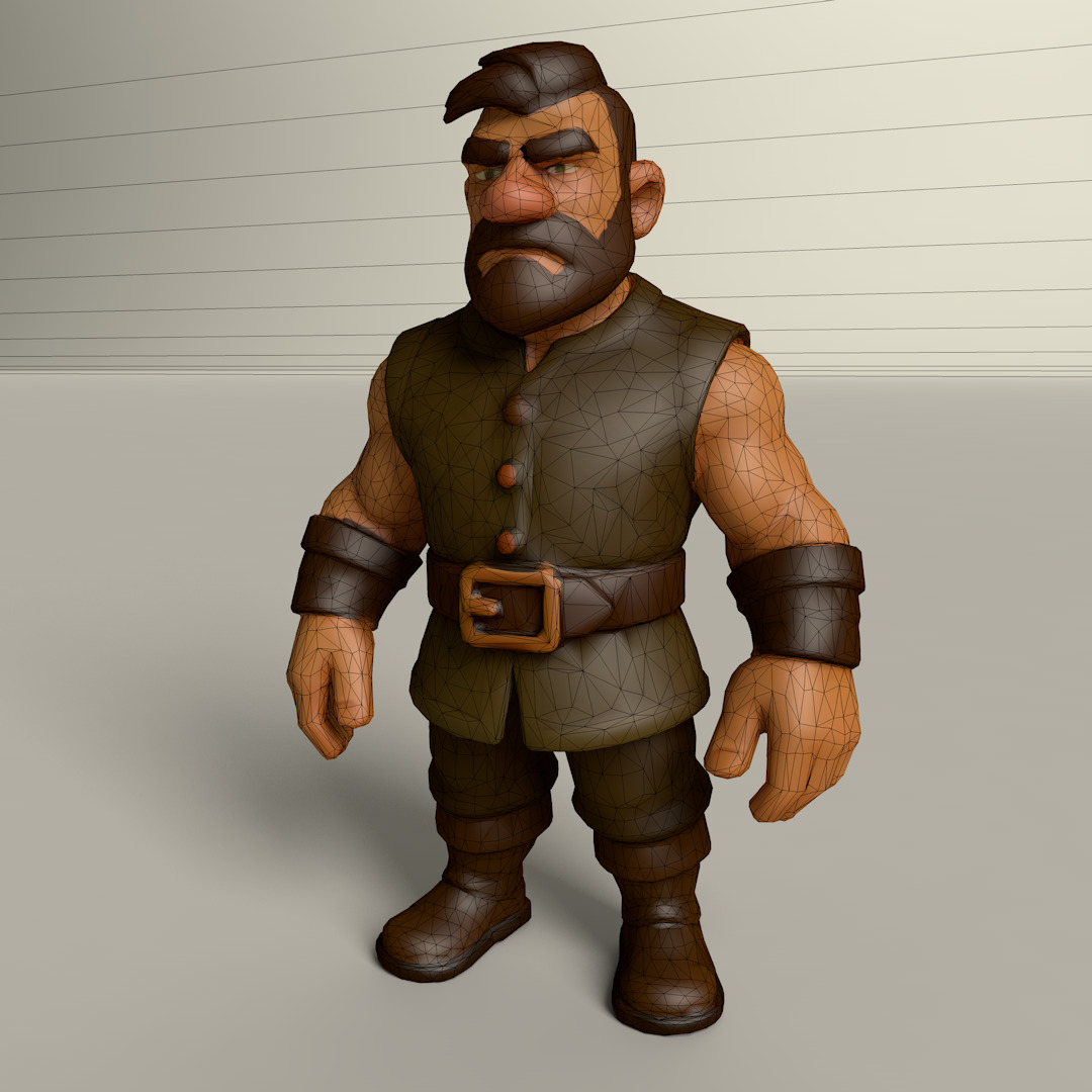 Stylized Game Ready Human Character Rigged named Linorex Low-poly 3D model_4