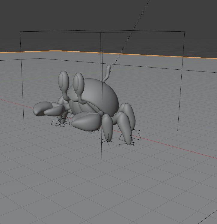 Orange crab Low-poly 3D model_4