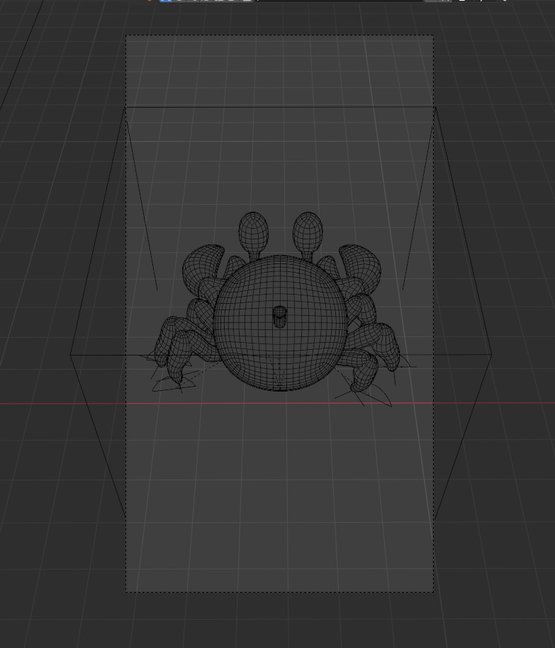 Orange crab Low-poly 3D model_3