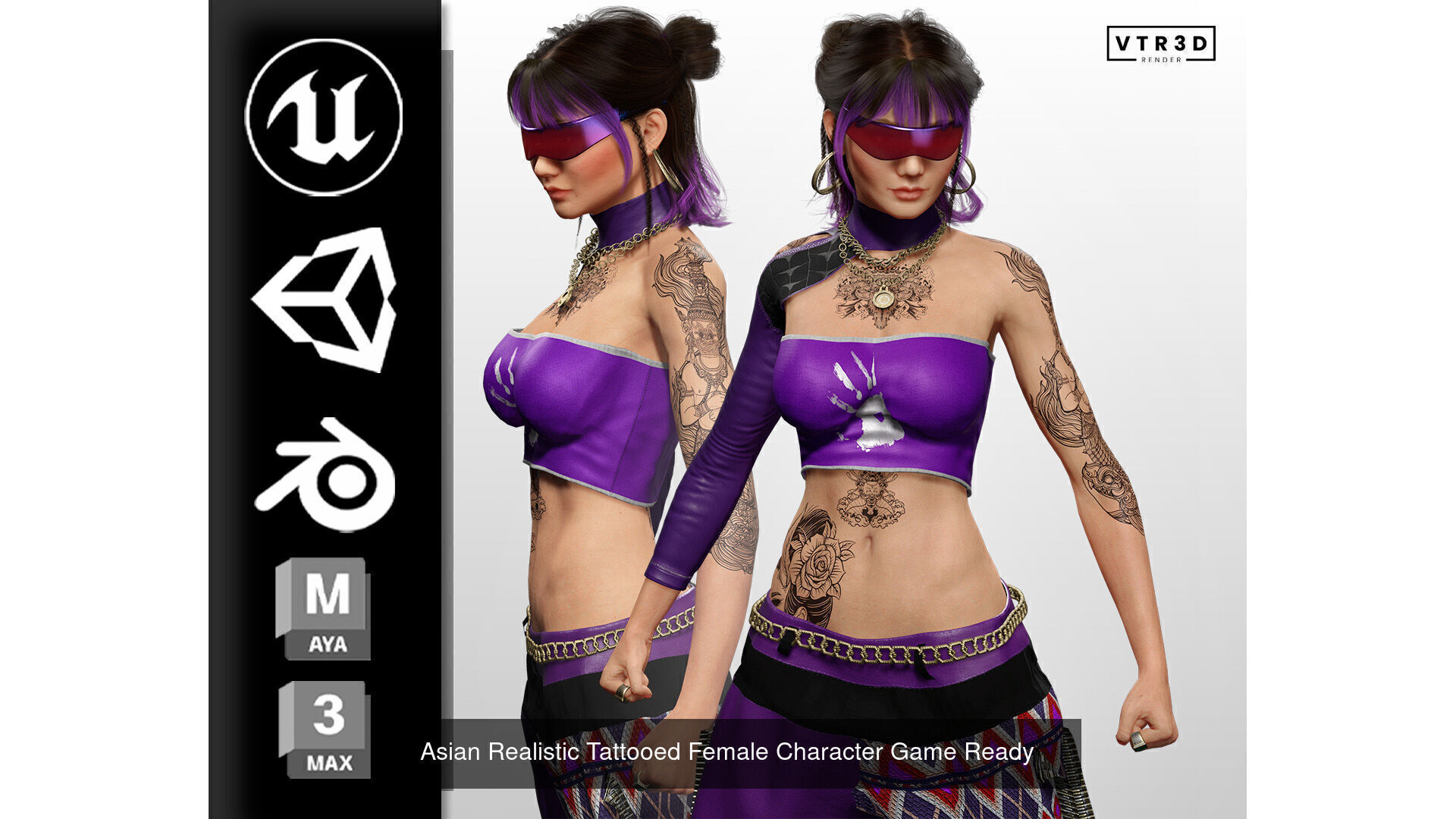 8 Female Character Bundle Realistic Game Ready Women 3D Model Collection_17