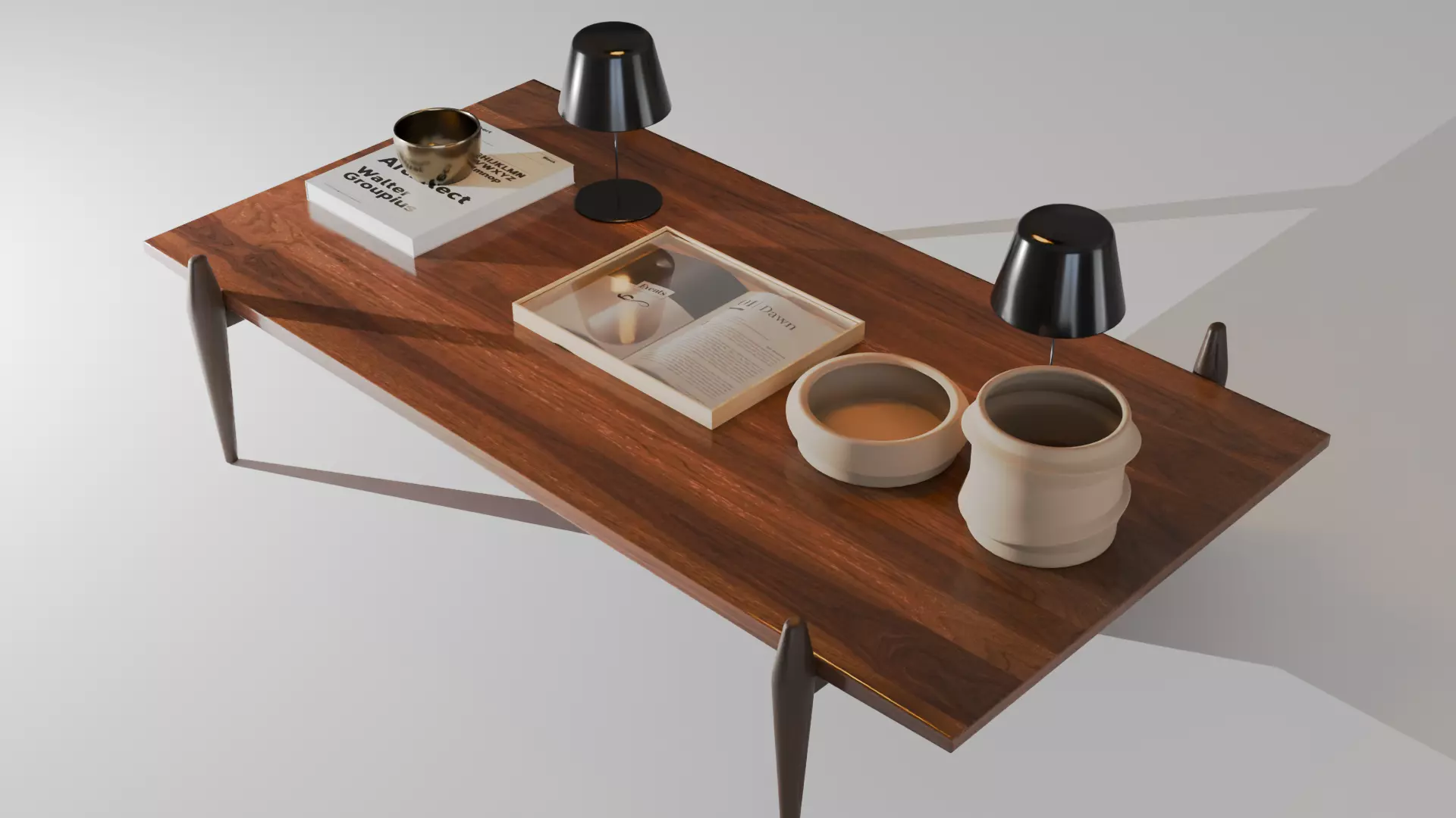 Decorated coffee table 3D model_0