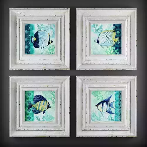 Picture Frames Low-poly 3D model