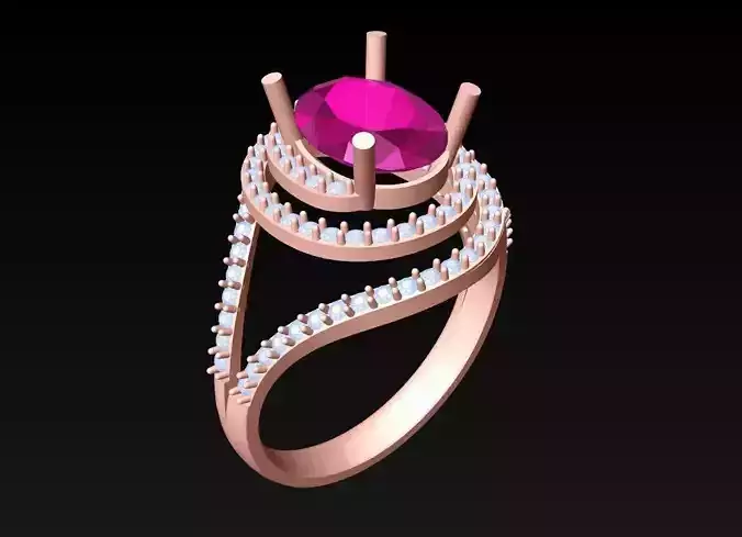 Oval stone ring - Womens  Rings - N723936