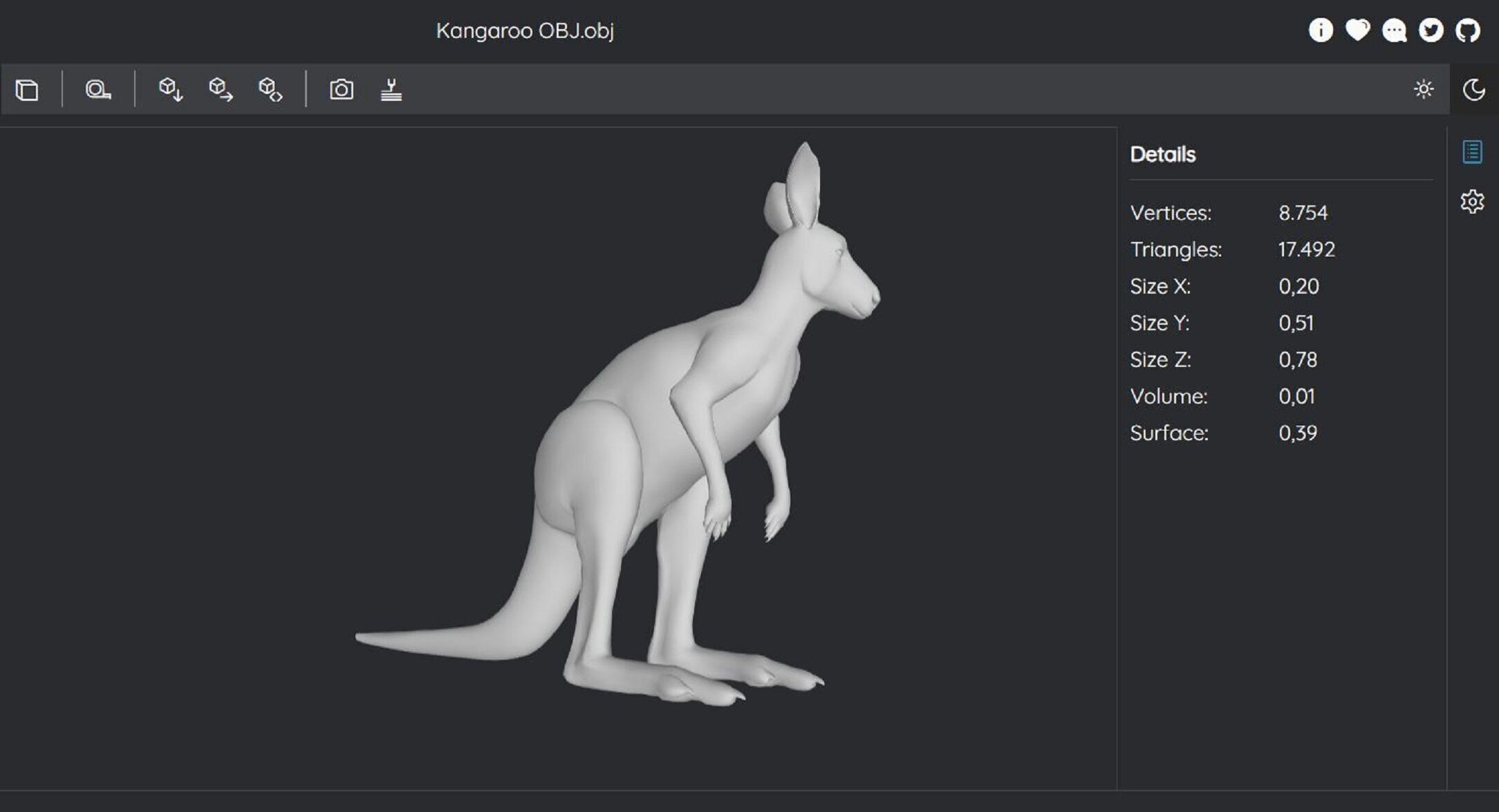 Kangaroo 3D Model Ready to Print 3D print model_6