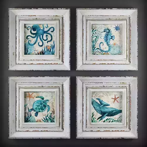 Picture Frames Low-poly 3D model