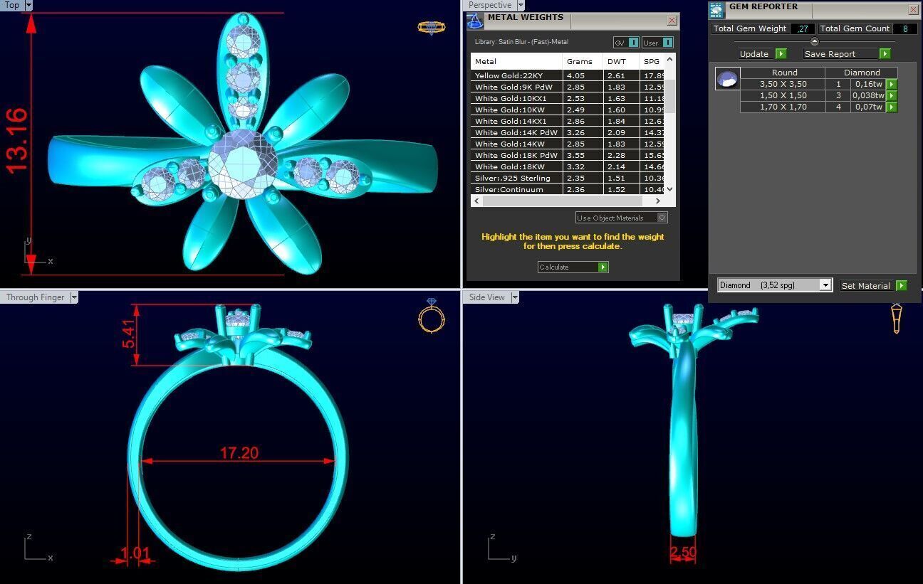 Diamond Ring - Womens Rings - N725300 3D print model_8