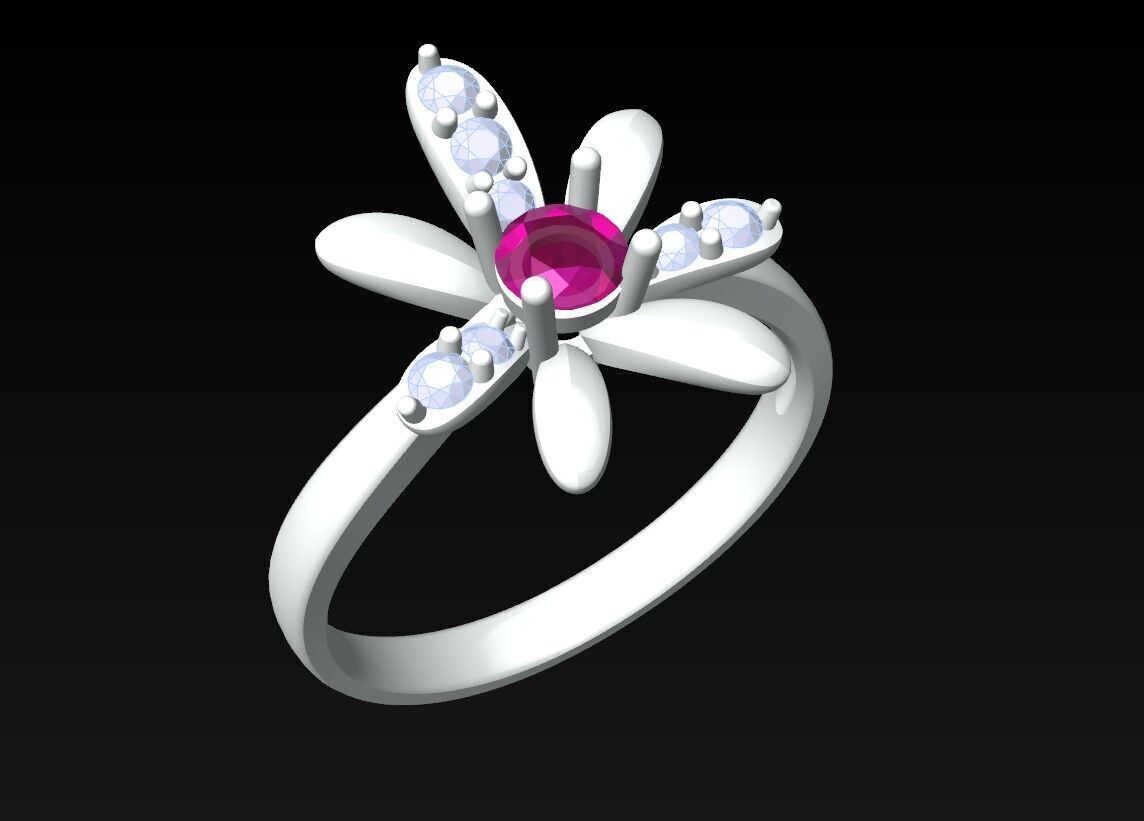 Diamond Ring - Womens Rings - N725300 3D print model_3
