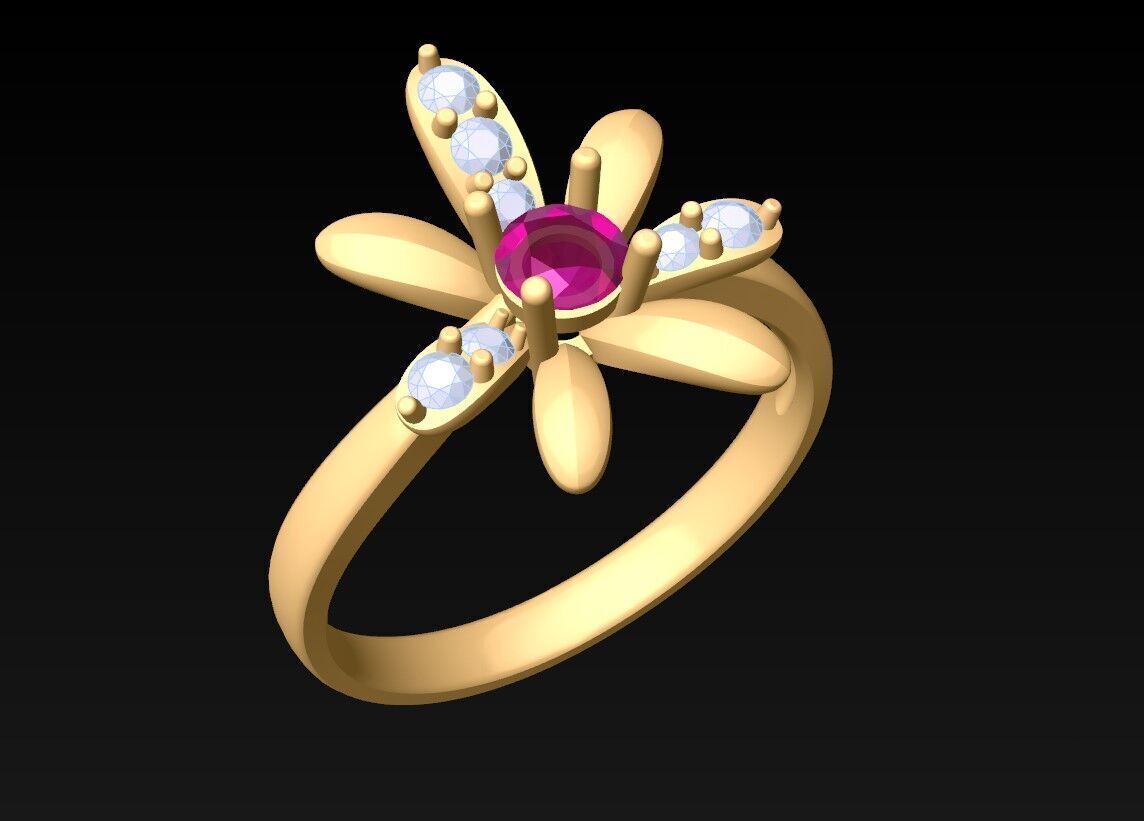 Diamond Ring - Womens Rings - N725300 3D print model_1