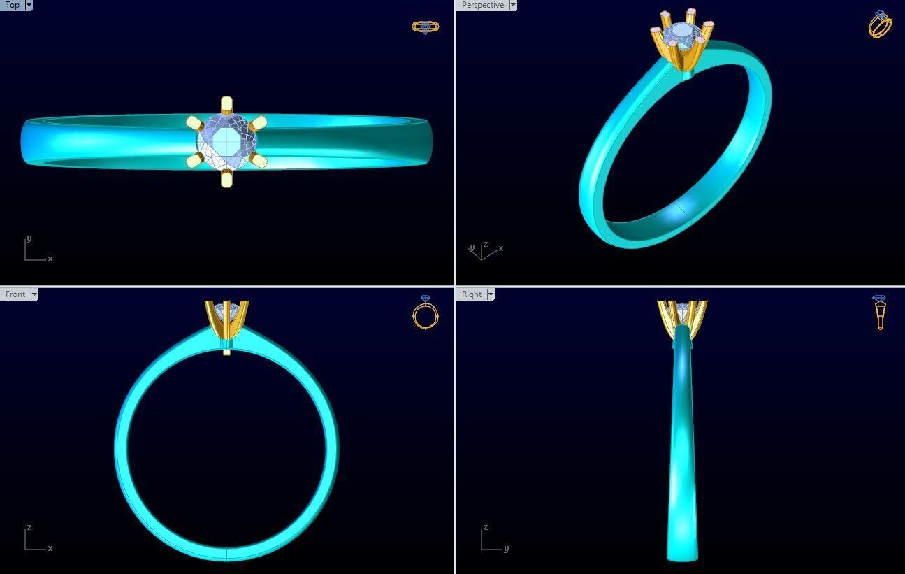 Diamond Ring - Womens Rings - N725329 3D print model_10