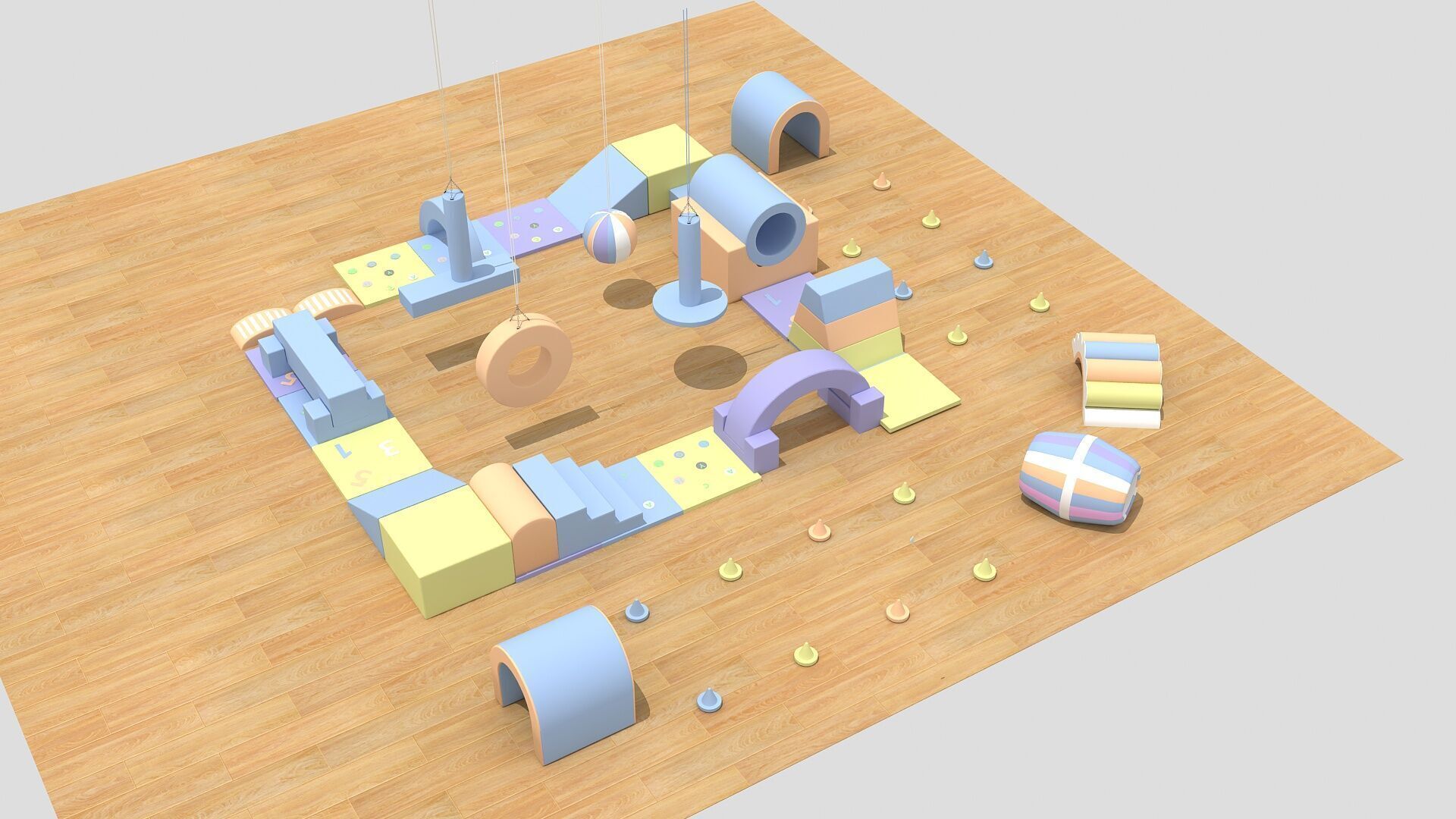 Children early education equipment combination 3D model_4