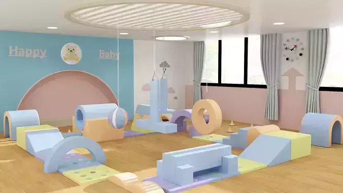 Children early education equipment combination 3D model