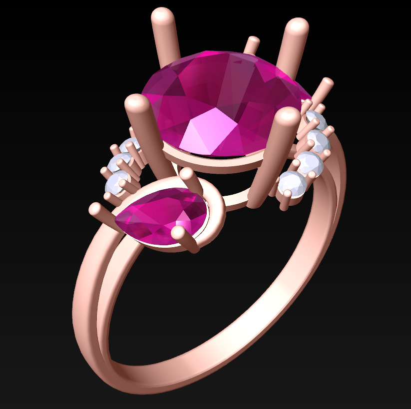 Diamond Ring - Womens Rings - N629905 3D print model_1