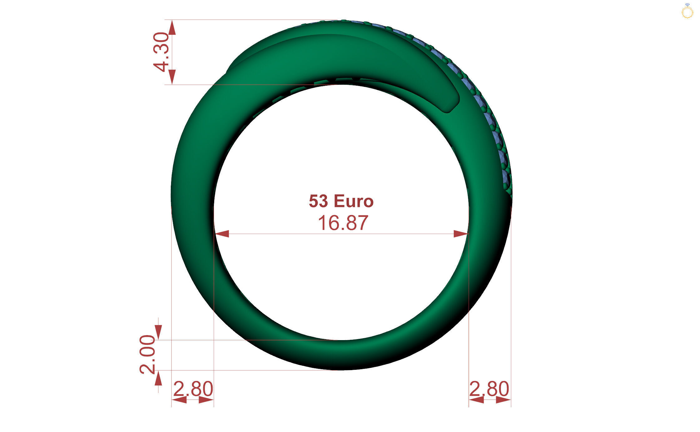 Velora Twist Gold Diamond Ring 3D print model_6