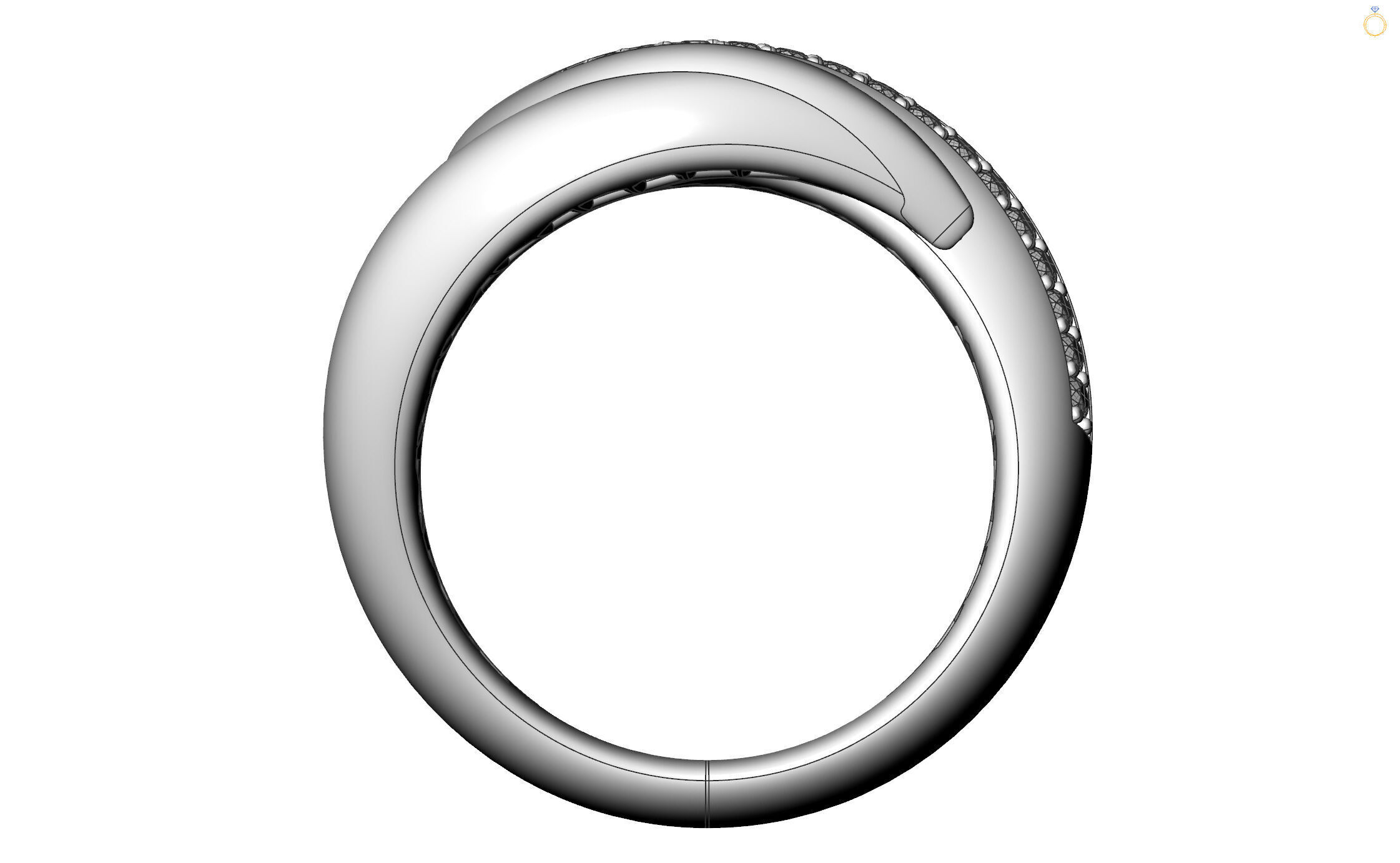 Velora Twist Gold Diamond Ring 3D print model_25