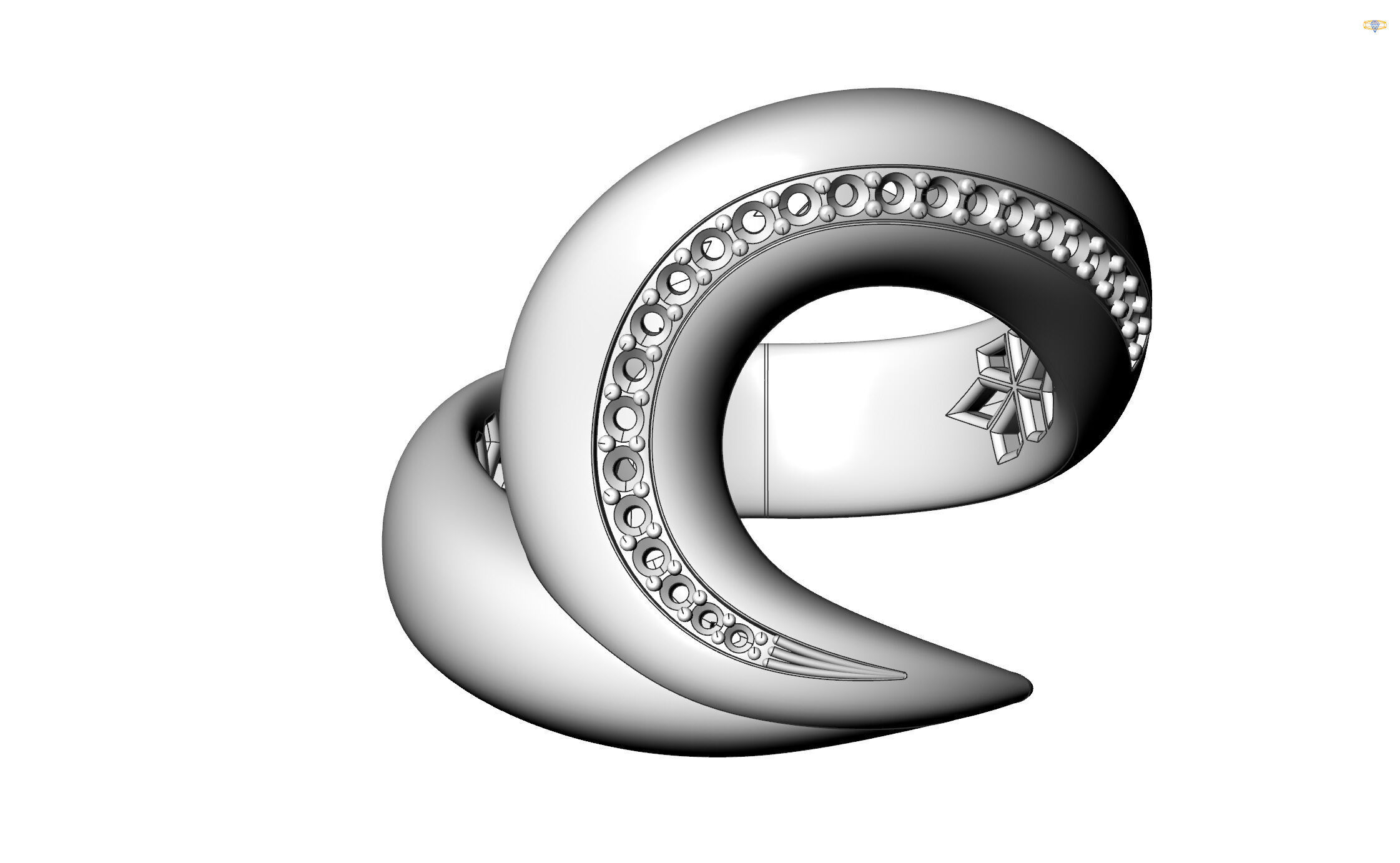 Velora Twist Gold Diamond Ring 3D print model_24