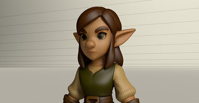 Stylized Game Ready Human Character Rigged named Lo Low-poly 3D model