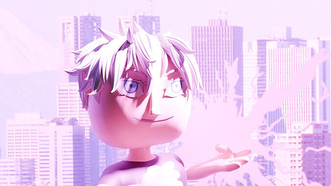 Gojo Satoru Chibi 3D model