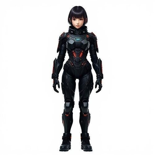 Cyberpunk Street Operative  3D Female Character  3D print model