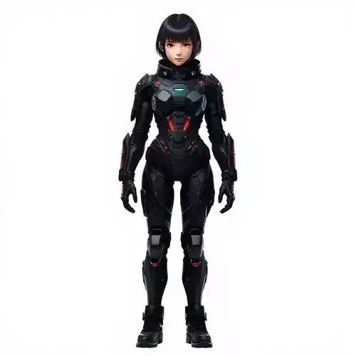 Cyberpunk Street Operative  3D Female Character  3D print model